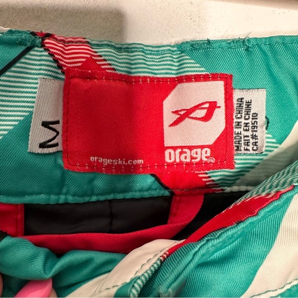 Orage | Green and Orange Plaid Ski Snowboard Pants Size Medium - Picture 16 of 16